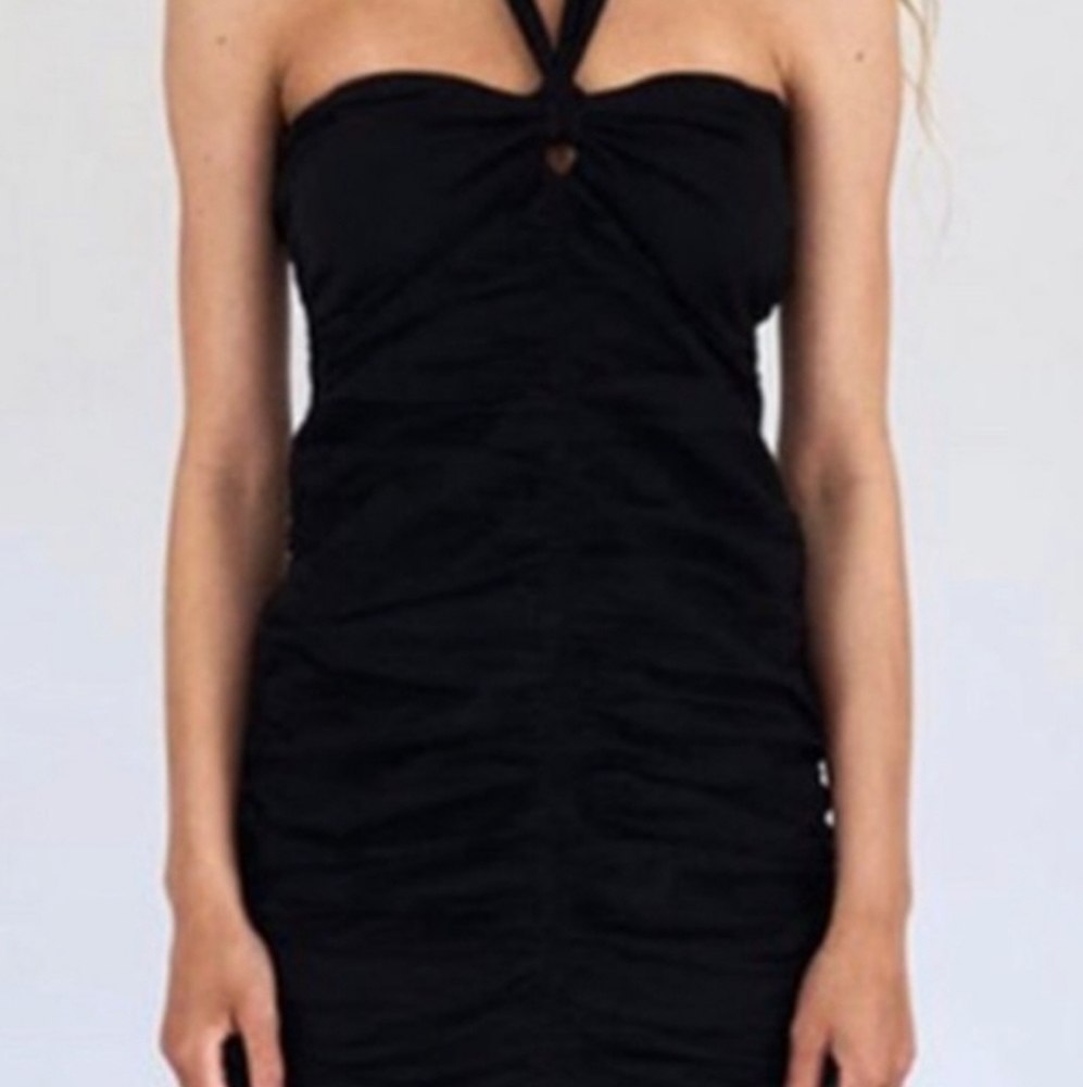 Zara Ruched Halter Dress NWT